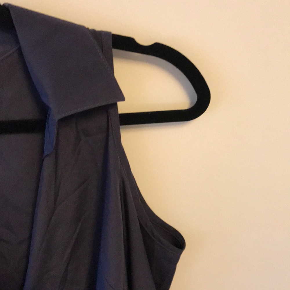 Gorgeous Navy Button Down With A Cold Shoulder - image 2